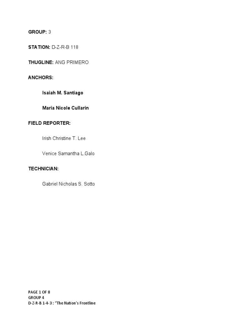 Radiobroad Script | PDF