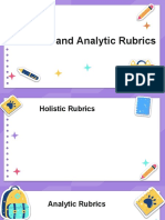 Holistic and Analytic Rubrics