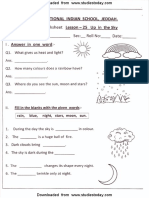 CBSE Class 1 EVS Worksheet - Up in The Sky