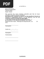 MODELO DE DECLARAÇÃO DE TRABALHO