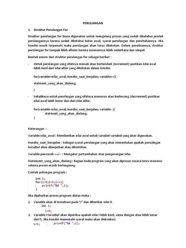 Materi Perulangan C++ | PDF