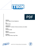 Asignación 11. Individual. Criterios Económicos y de Calidad