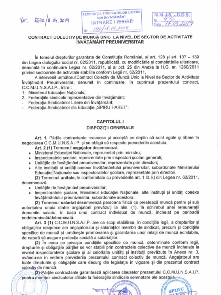 Contract Colectiv de Munca PDF