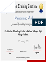 SF6 Gas Training Certificate-Muhammad Asif