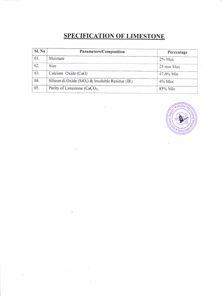 Limestone Specification Details | PDF