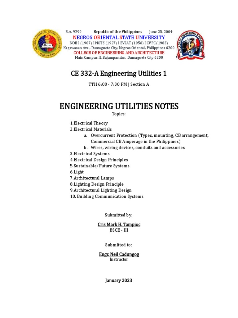 Engineering Utilities Overview | PDF | Inductor | Insulator (Electricity)