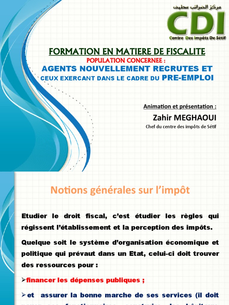 Formation sur la Fiscalité et Impôts | PDF | Impôts | Commerce