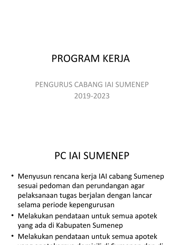 PROGRAM KERJA Iai Sumenep | PDF