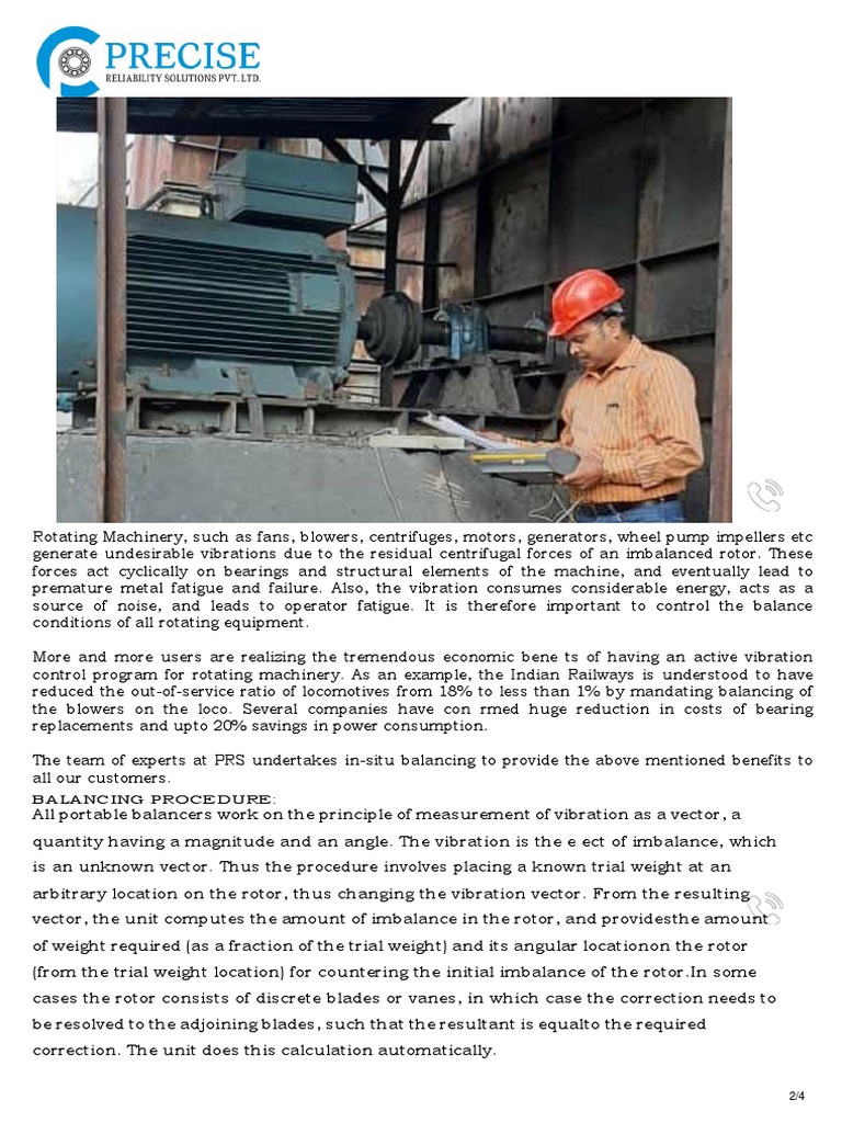 In-Situ Balancing for Rotating Machinery | PDF | Technology & Engineering