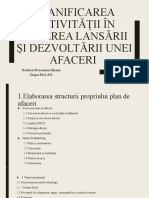 Planificarea Afacerii in Vederea Lansarii Și Dezvoltării Unei Afaceri