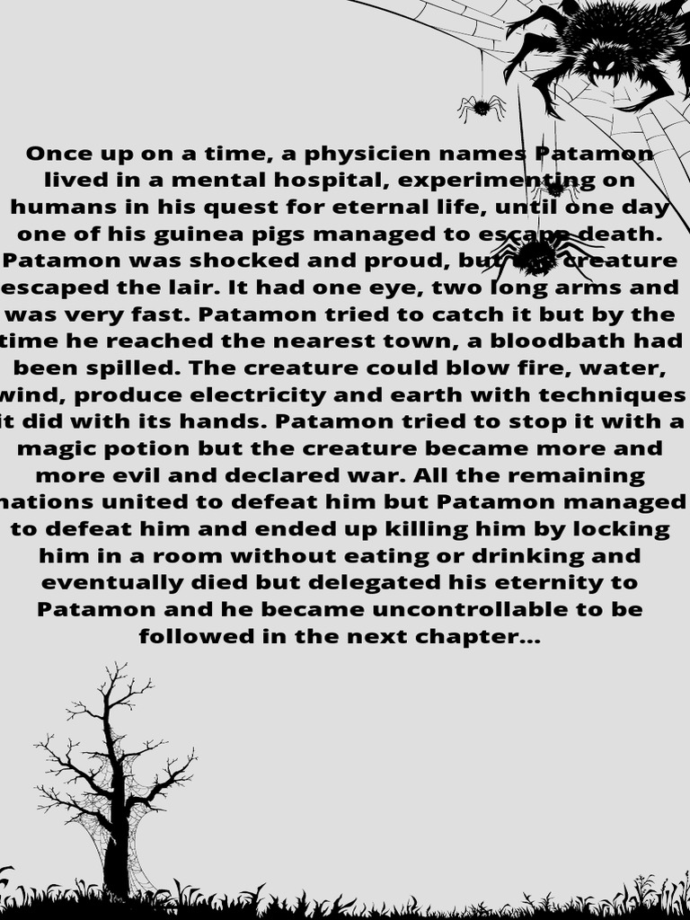 Black and White Scary Spider Illustration Phone Wallpaper | PDF