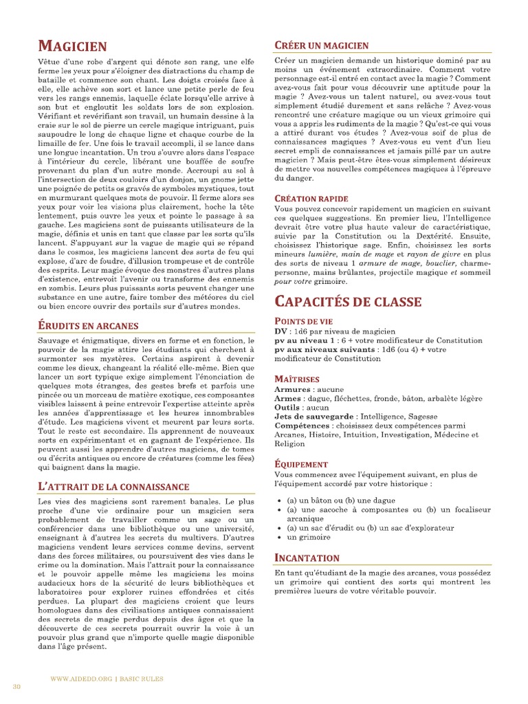 Classe de Mage | PDF