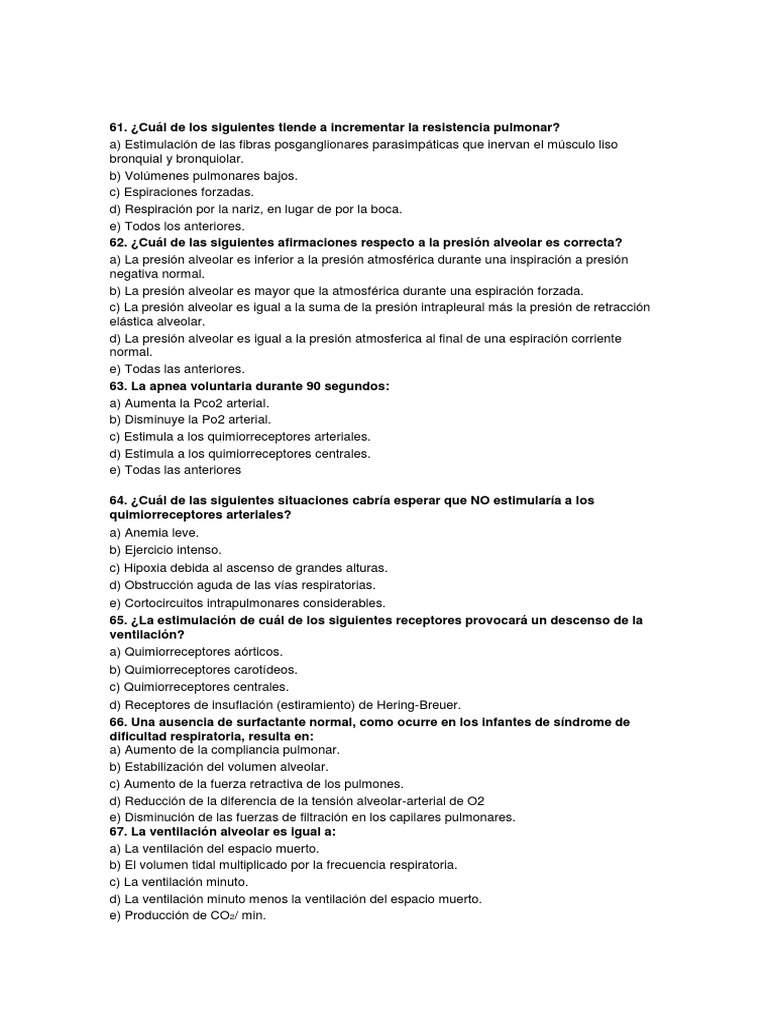 Fisio Respi Banco Usamedic | PDF | Sistema respiratorio | Pulmón