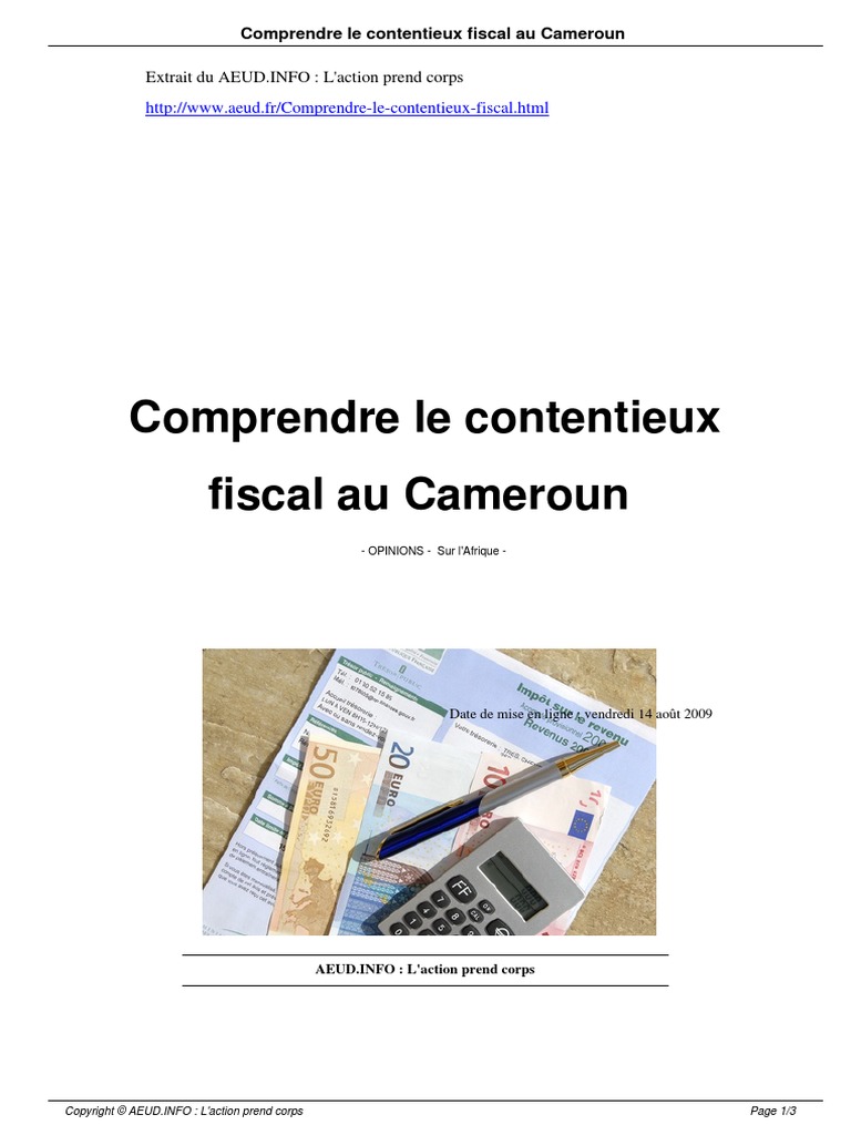 Comprendre Le Contentieux Fiscal Au Cameroun | PDF | Impôts | Cameroun