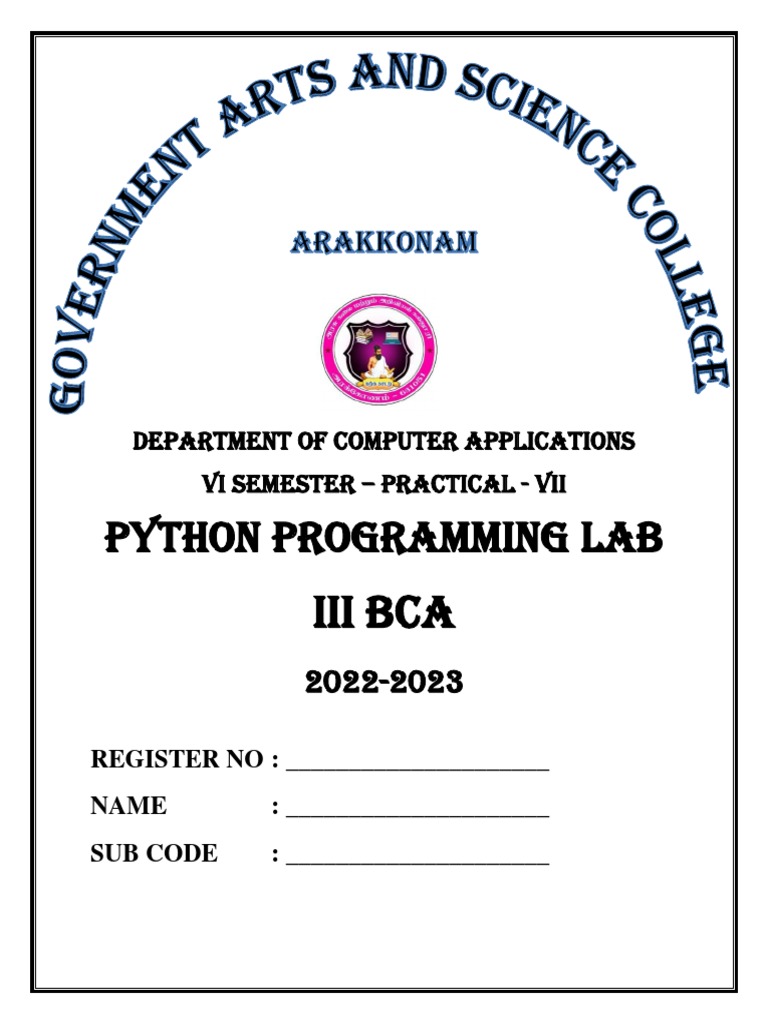 Bca Front Page Python | PDF