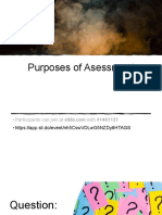Purposes of Classroom Assessment