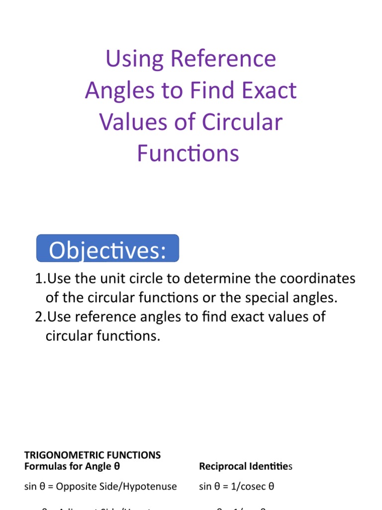 Circular Functions | PDF