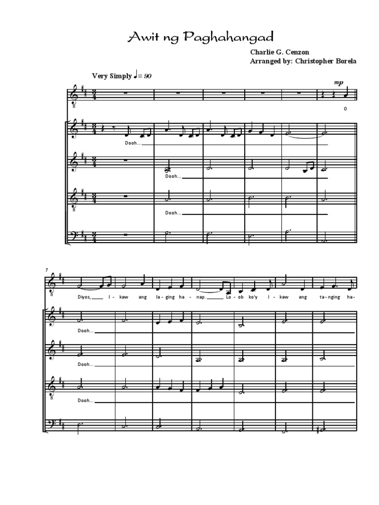 Awit Ng Paghahangad Satb Cris Borela