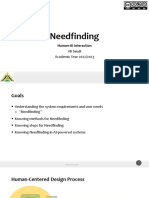 Understanding user needs through Needfinding