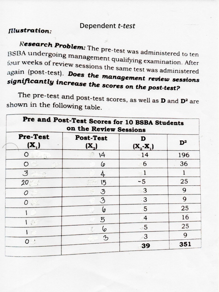 T Test For Dependent Samples | PDF