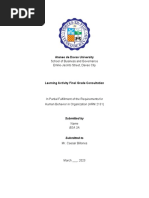 Learning Activity Final Grade Consultation Template