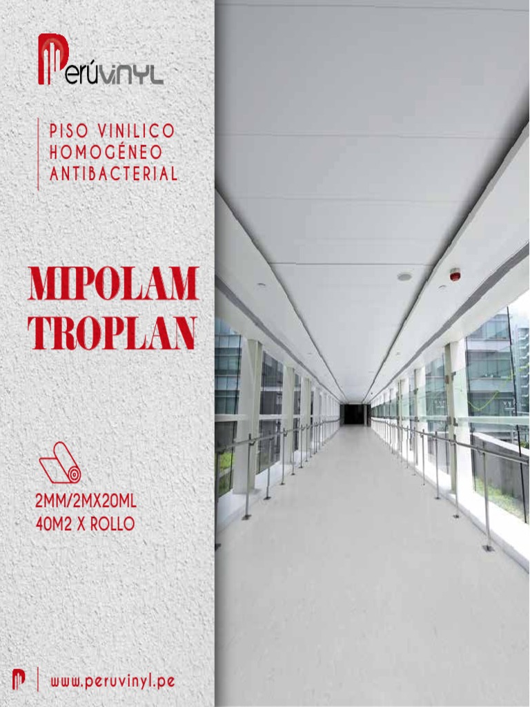 Piso Vinilico Homogeneo Antibacterial Mipolam Troplan | PDF ...