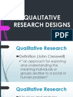 Qualitative Research Designs