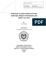 Case Report on Persistent Allergic Rhinitis, Hypertension and Obesity in a Child