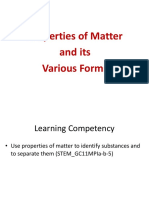 Properties of Matter and its Various Forms