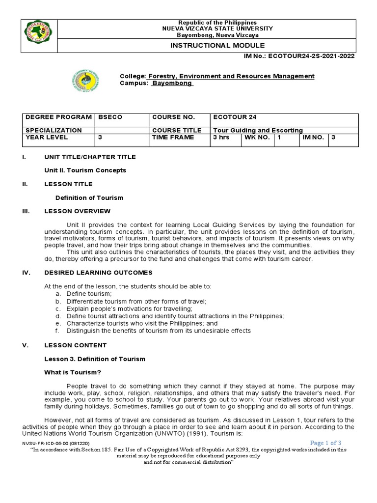 Tour Guiding Pdf Tourism Cognition