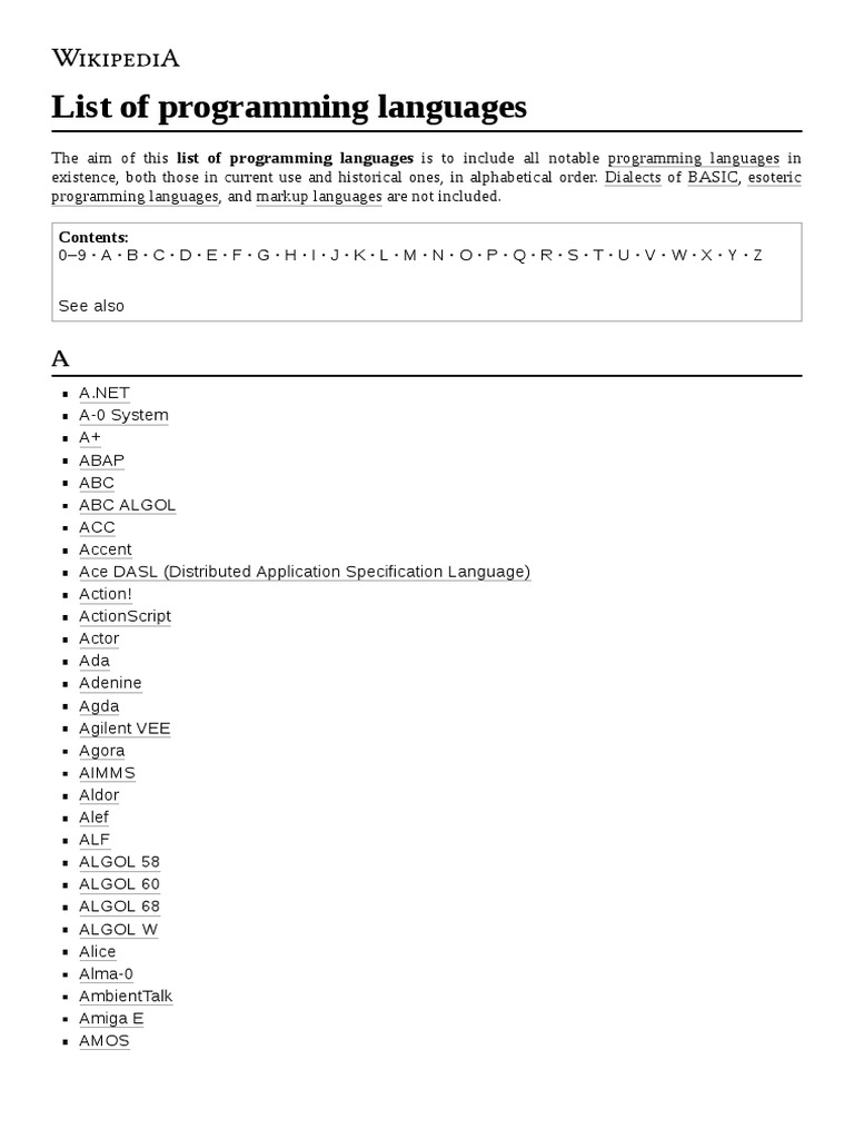 256 Programming Languages | PDF | Programming Language | Programming ...