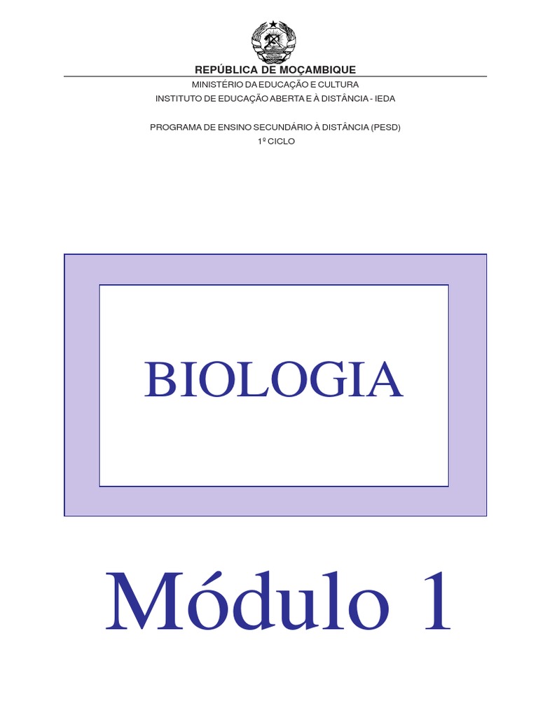Módulo de Biologia 9 Classe | PDF | Aprendizado | Educação à distância