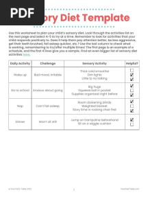 Sensory Diet Template and Activities 1