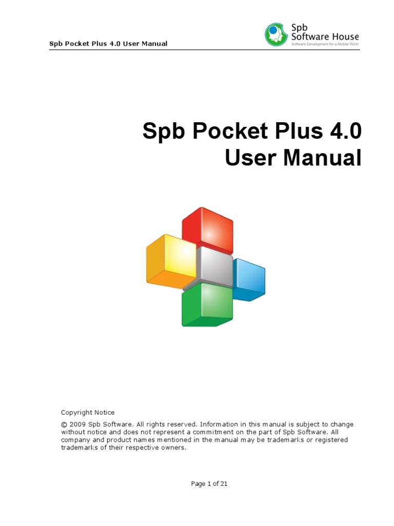 Spb Pocket Plus User Manual Pdf Computer File Icon Computing