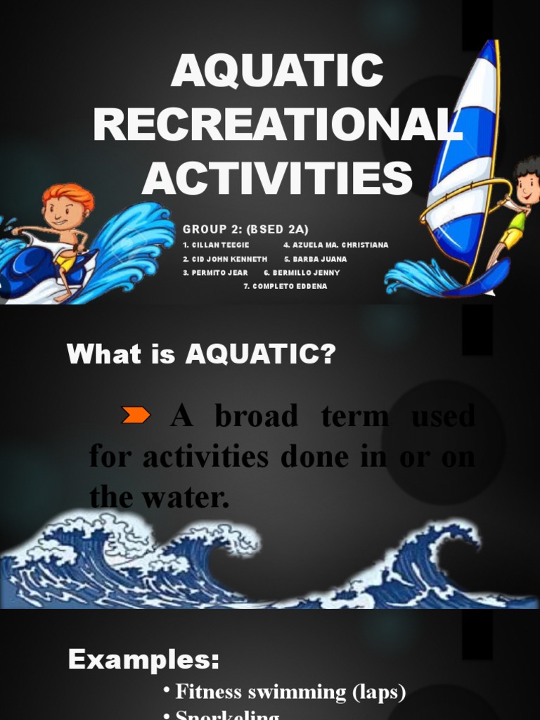 Group 2Aquatic Recreational Activities PDF Scuba Diving Swimming