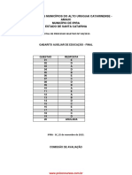 Gabaritos concurso educação Ipira