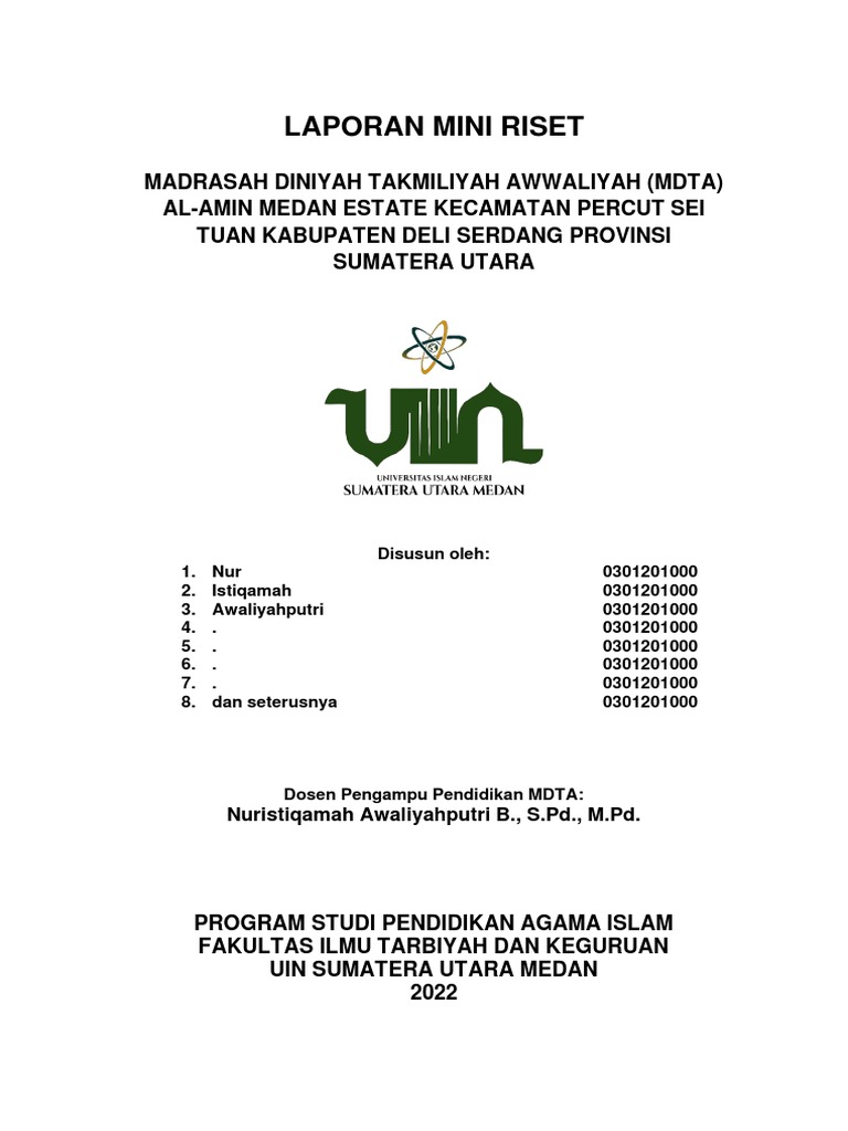 Laporan Mini Riset MDTA Al-Amin | PDF | Karier & Perkembangan | Ilmu Sosial