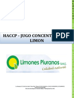 Manual HACCP - Jugo Concentrado de Limon