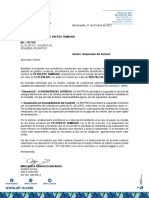 CARTA DE SUSPENSIÓN AIR-E -  CR TAMBORA