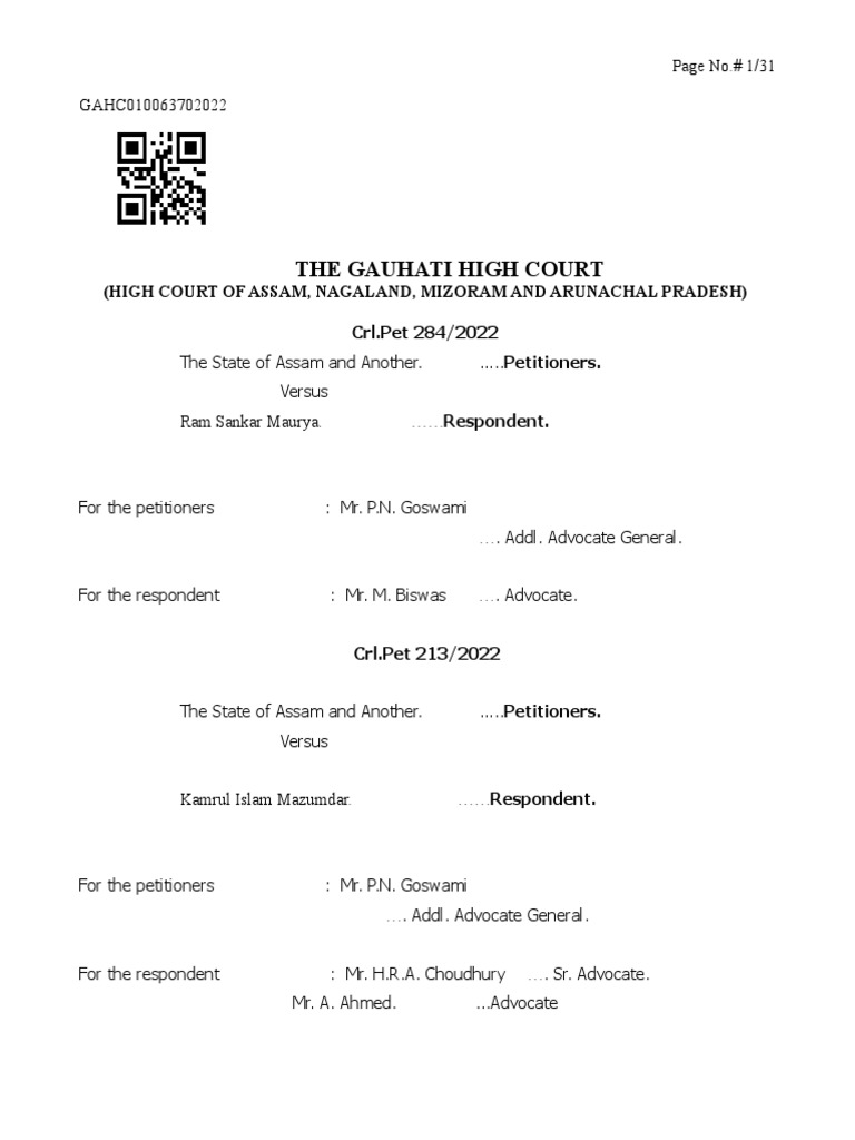 Gauhati high court sec 457 crpc 462193 pdf arrest magistrate