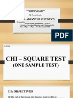 Chi Square Test One Sample Test