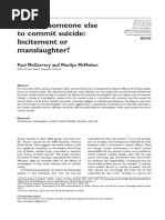 Causing Someone Else To Commit Suicide: Incitement or Manslaughter?