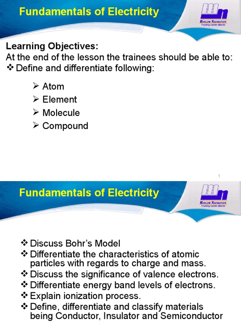 Electricity Fundamentals and Concepts | PDF | Voltage | Atoms