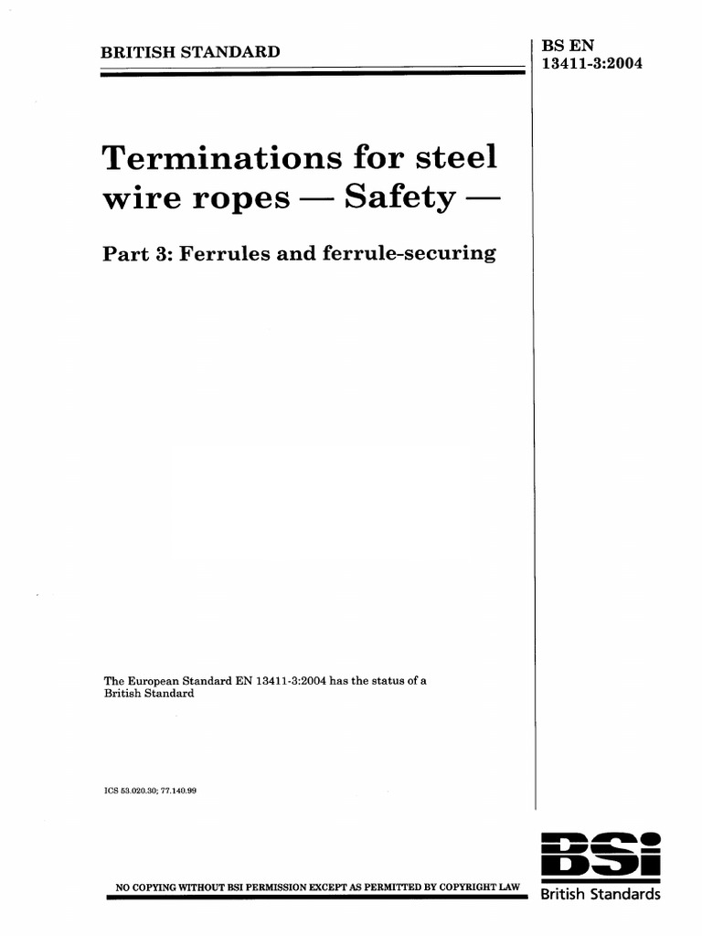 BS EN 13411-3 (2004) Ferrule Terminationsl | PDF | Rope