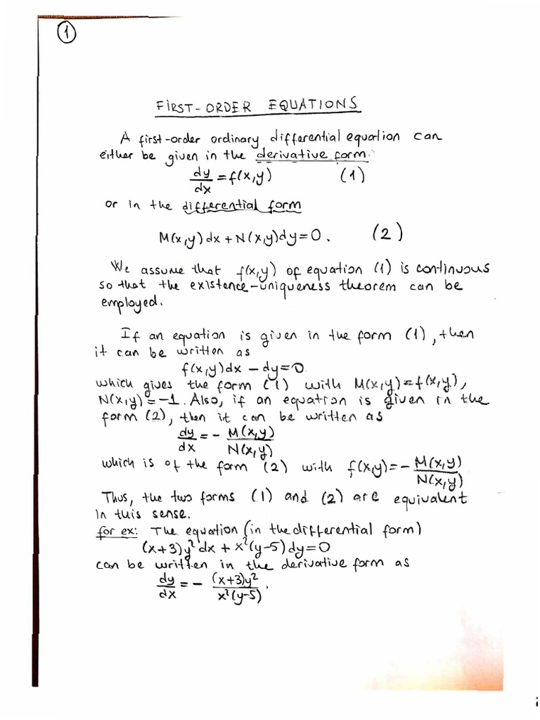 First Order de Separable Equations | PDF