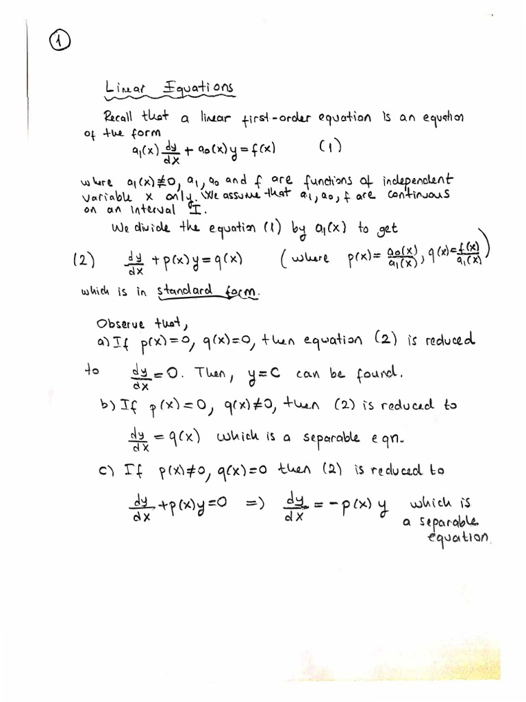 Linear Equations | PDF