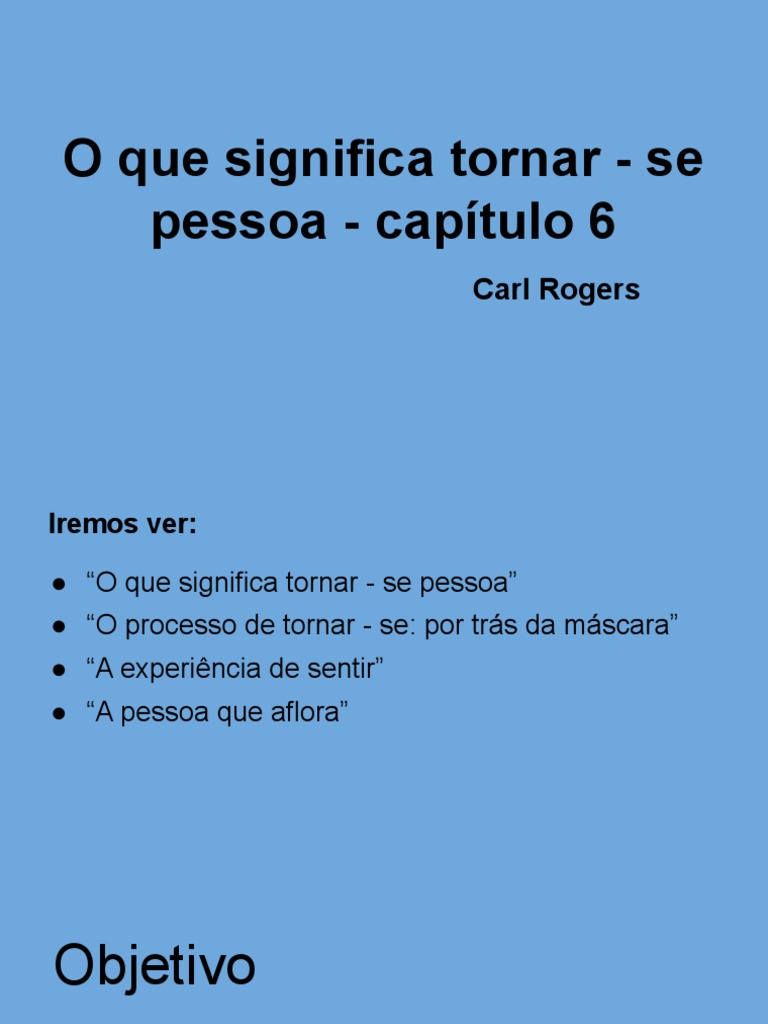 Tornar-se Pessoa: Reflexões de Rogers | PDF | Experiência | Psicologia