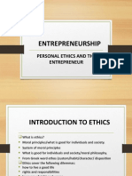 Entrepreneurship Mba 802 Pp10 Personal Ethics and The Entrepreneur