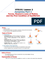 PHYS101 Lesson 2 Dynamics Part 1 - PDF