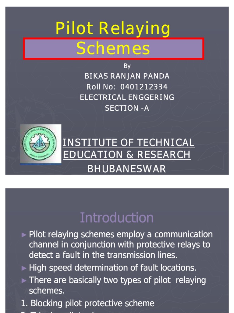 Pilot Wire Relaying Scheme PDF Relay Electric Power Transmission